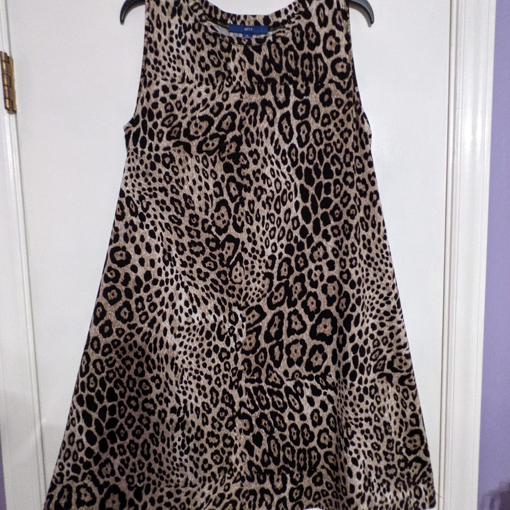 Animal print sleeveless A line dress